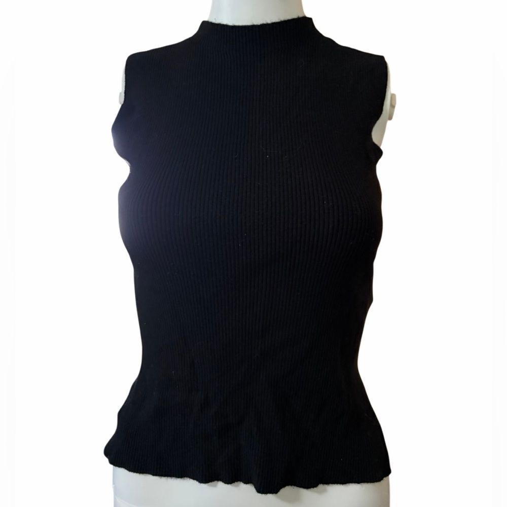 Shein Black Sleeveless Ribbed Top Small